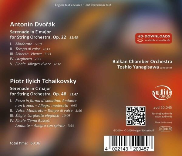 Dvorak / Tchaikovsky: String Serenades - Balkan Chamber Orchestra