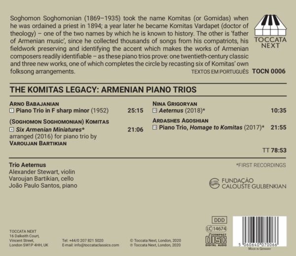 The Komitas Legacy: Armenian Piano Trios - Trio Aeternus