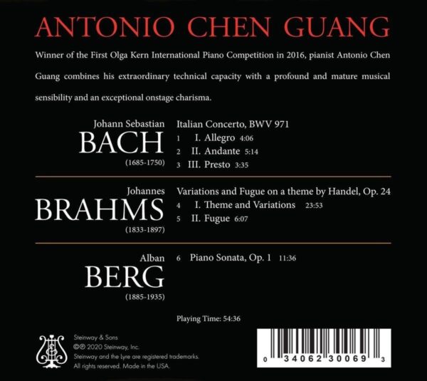 Bach / Brahms / Berg - Antonio Chen Guang