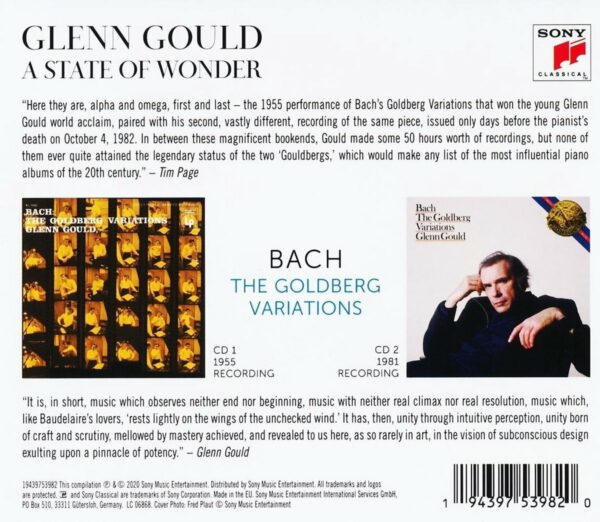 A State Of Wonder: The Complete Goldberg Variation - Glenn Gould