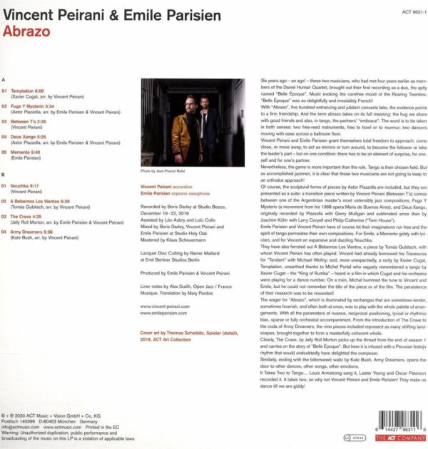 Abrazo (Vinyl) - Emile Parisien & Vincent Peirani