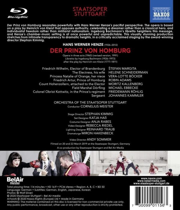 Hans Werner Henze: Der Prinz Von Homburg - Cornelius Meister