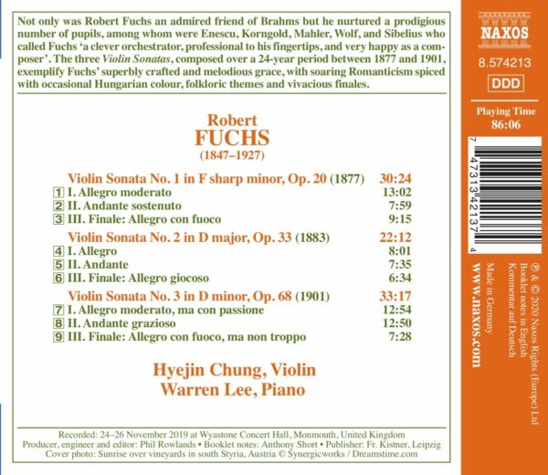 Robert Fuchs: Violin Sonatas Nos. 1-3 - Hyejin Chung