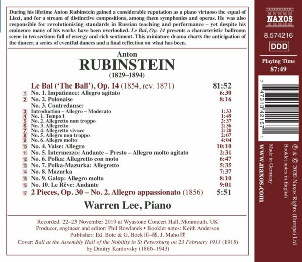 Anton Rubinstein: Le Bal - Warren Lee