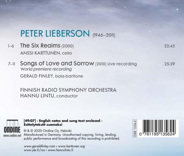 Peter Lieberson: Songs Of Love And Sorrow - Gerald Finley