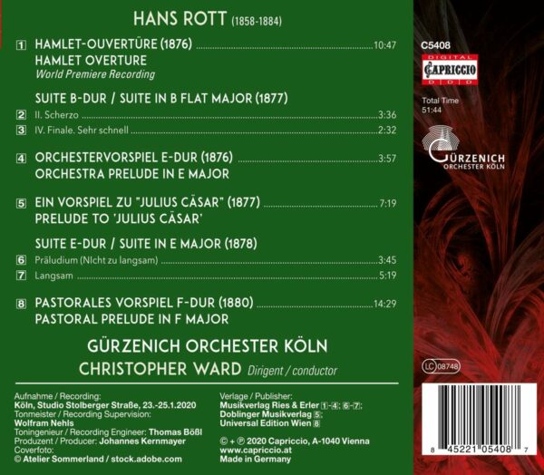 Hans Rott: Complete Orchetral Works, Vol. 1 - Gürzenich-Orchester Köln