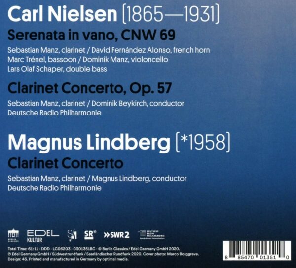 Lindberg / Nielsen: Clarinet Concertos - Sebastian Manz