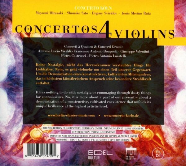 Concertos 4 Violins - Concerto Koln