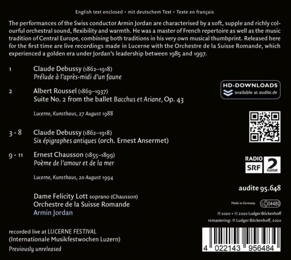 Debussy / Chausson / Ravel: Lucerne Festival, Vol. XV - Armin Jordan