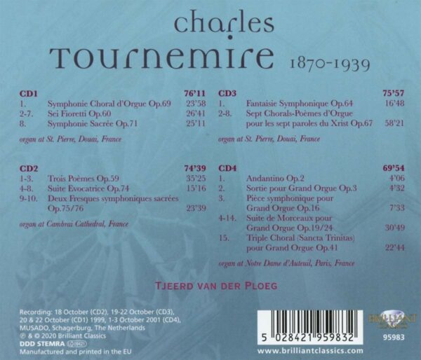 Tournemire: Complete Organ Music - Tjeerd Van Der Ploeg