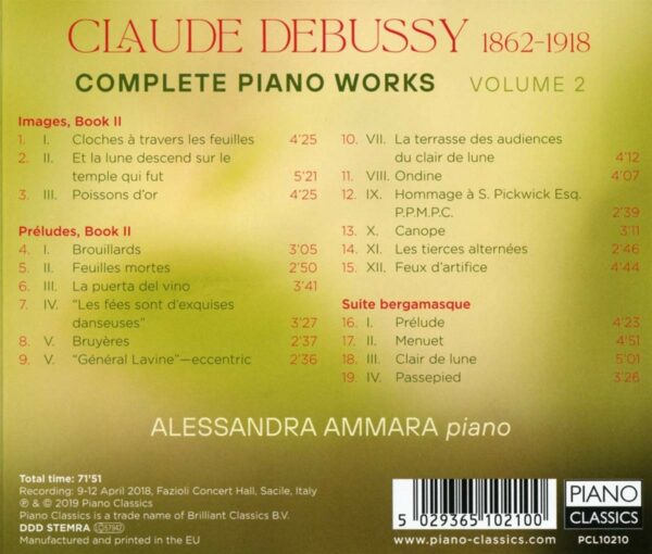 Debussy: Complete Piano Works, Vol. 2 - Alessandra Ammara