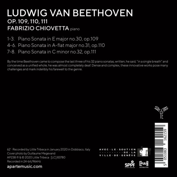 Beethoven: Piano Sonatas Op. 109, 110 & 111 - Fabrizio Chiovetta
