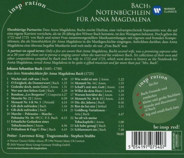 Bach: Notenbüchlein Für Anna - Stephen Stubbs