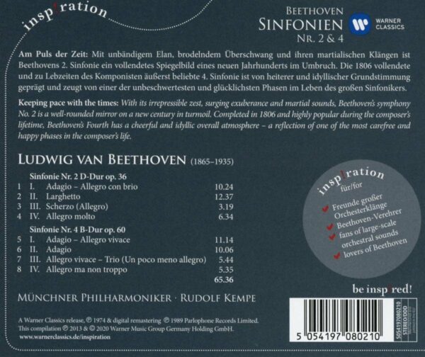 Beethoven: Symphonies Nos. 2 & 4 - Rudolf Kempe