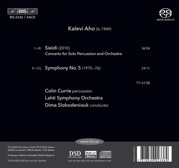 Kalevi Aho: Sieidi, Symphony No. 5 - Colin Currie