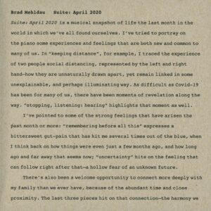 Suite: April 2020 - Brad Mehldau