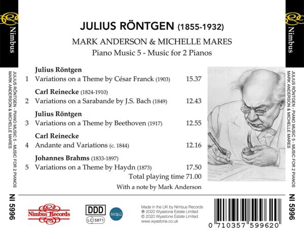 Julius Rontgen: Piano Music Vol. 5, Music For 2 Pianos - Mark Anderson & Michelle Mares