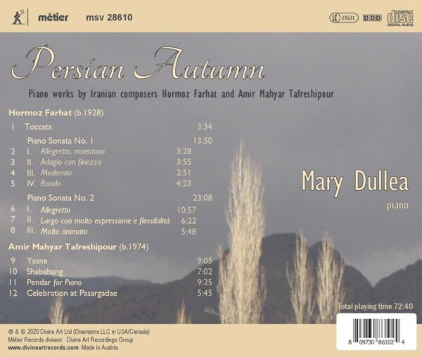 Persian Autumn: Piano Music From Iran - Mary Dullea