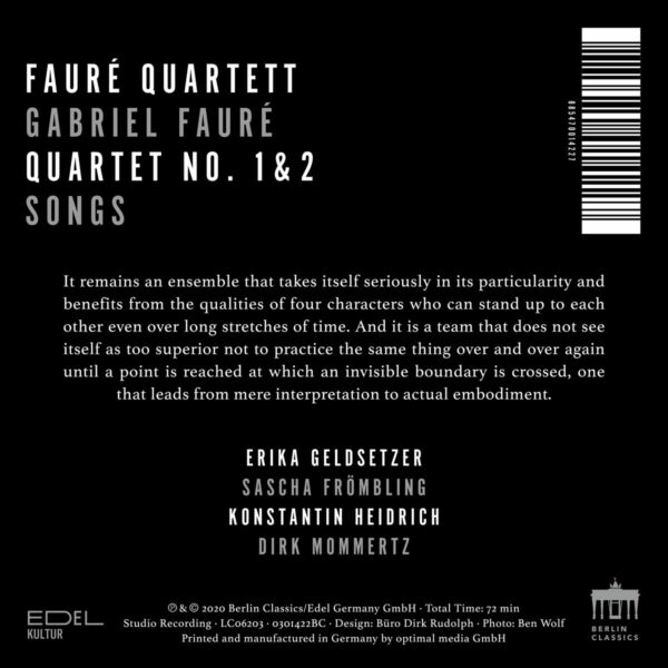 Fauré: Piano Quartets - Fauré Quartett