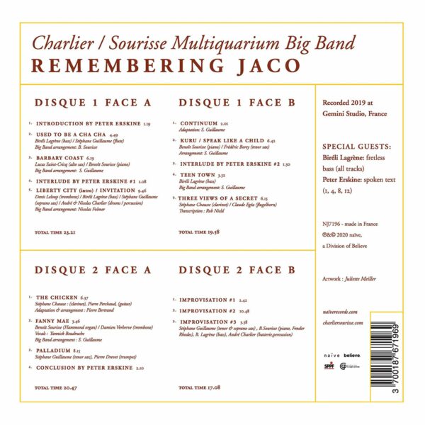 Remembering Jaco (Vinyl) - Charlier/Sourisse Multiquarium Big Band Feat. Bireli Lagrène