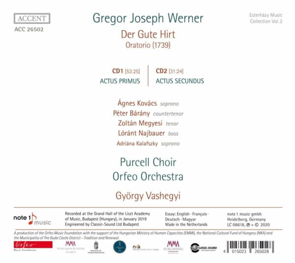Gregor Joseph Werner: Der Gute Hirt (Oratorio 1739) - Orfeo Orchestra