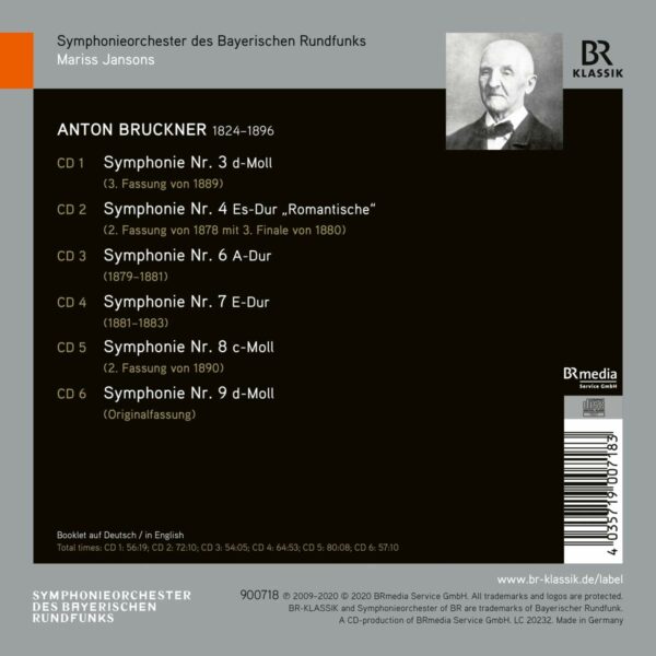 Anton Bruckner: Symphonies Nos. 3, 4, 6, 7, 8 & 9 - Mariss Jansons