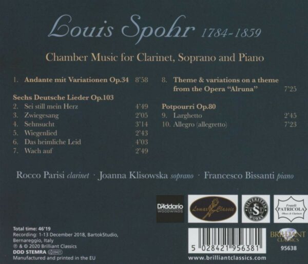 Louis Spohr: Chamber Music For Clarinet, Soprano And Piano - Joanna Klisowska