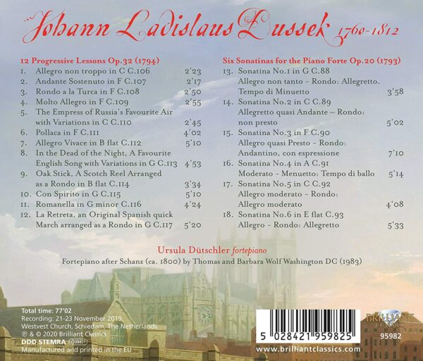 Jan Ladislav Dussek: Complete Piano Sonatas Vol.8: Sonatinas - Ursula Dutchler