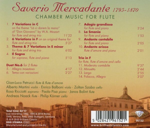 Saverio Mercadante: Chamber Music For Flute - Gian-Luca Petrucci