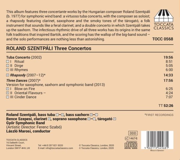 Roland Szentpali: Three Concertos - Roland Szentpáli