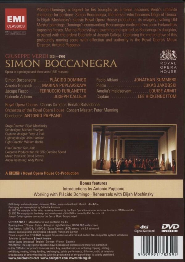 Verdi : Simon Boccanegra. Domingo. Pappano.