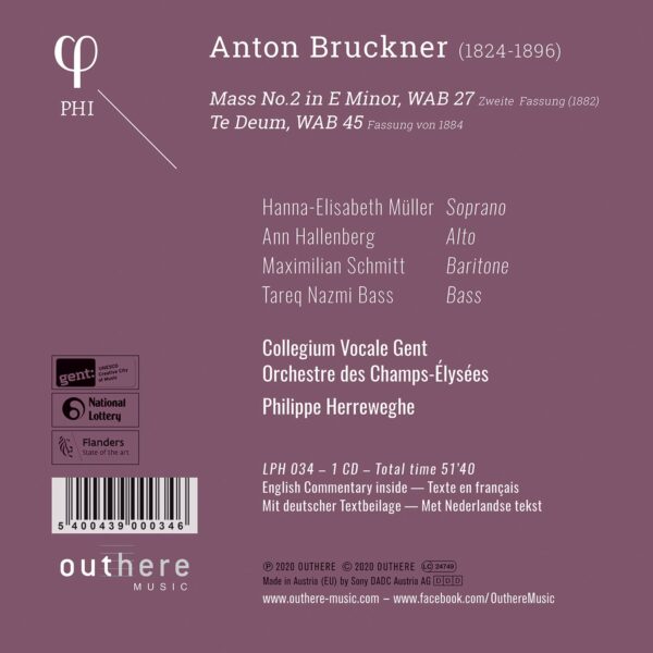 Anton Bruckner: Mass No. 2 In E Minor & Te Deum - Philippe Herreweghe