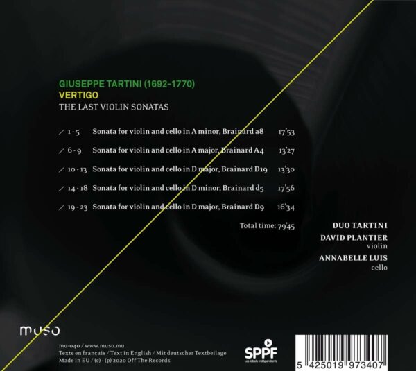 Giuseppe Tartini: Vertigo, The Last Violon Sonatas - Duo Tartini
