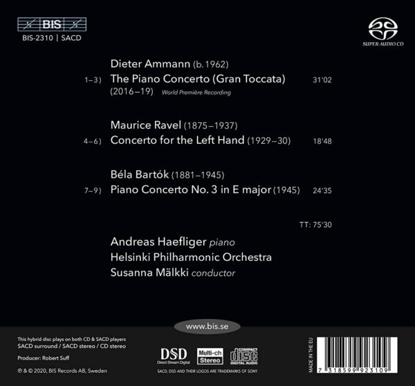Bartok / Ravel / Ammann: Piano Concertos - Andreas Haefliger