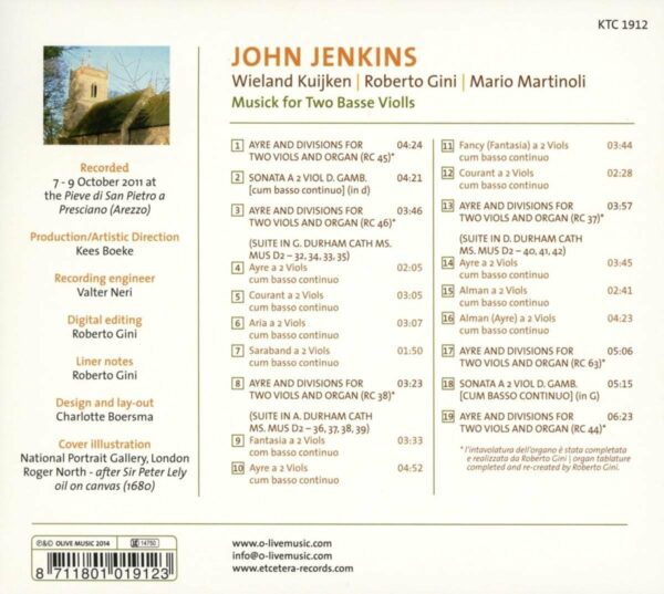 John Jenkins: Musick For Two Basse Violls - Wieland Kuijken