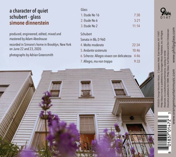 Schubert / Glass: A Character Of Quiet - Simone Dinnerstein