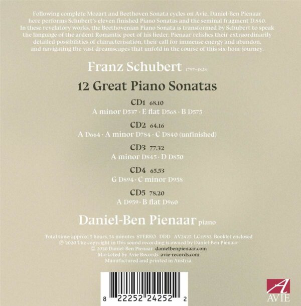 Franz Schubert: 12 Great Piano Sonatas - Daniel-Ben Pienaar