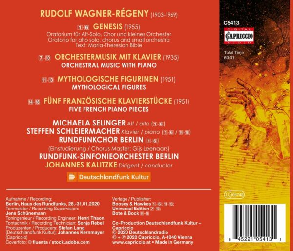 Rudolf Wagner-Regeny: Genesis - Johannes Kalitzke