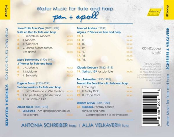 Pan & Apoll: Water Music for Flute & Harp - Antonia Schreiber & Alja Velkaverh