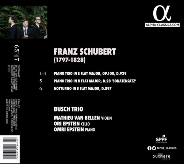 Franz Schubert: Trio Opus 100, Sonatensatz & Notturno - Busch Trio