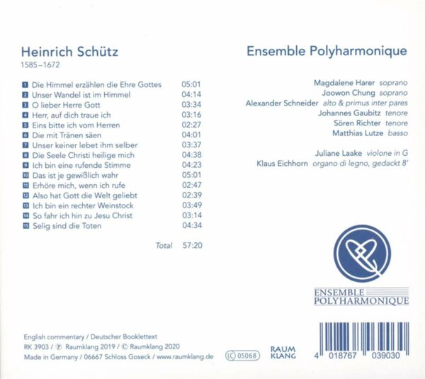 Schutz: Geistliche Chormusik 1648 - Ensemble Polyharmonique