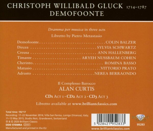 Christoph Willibald Gluck: Demofoonte - Alan Curtis
