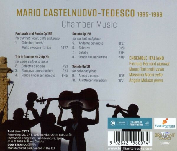 Mario Castelnuovo-Tedesco: Chamber Music - Ensemble Italiano
