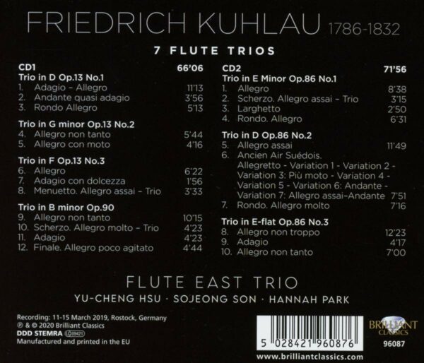 Friedrich Kuhlau: 7 Flute Trios - Flute East Trio