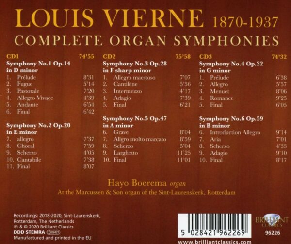 Louis Vierne: Complete Organ Symphonies - Hayo Boerema