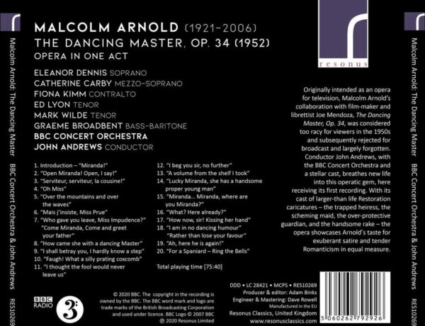 Malcolm Arnold The Dancing Master O - Eleanor Dennis