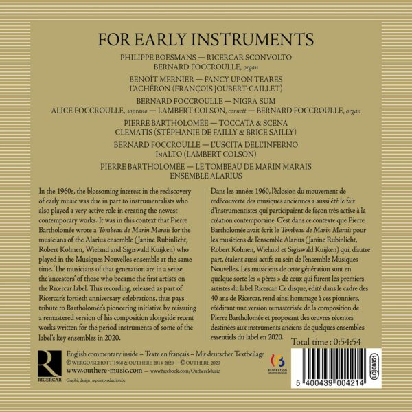 For Early Instruments - Alice Foccroulle