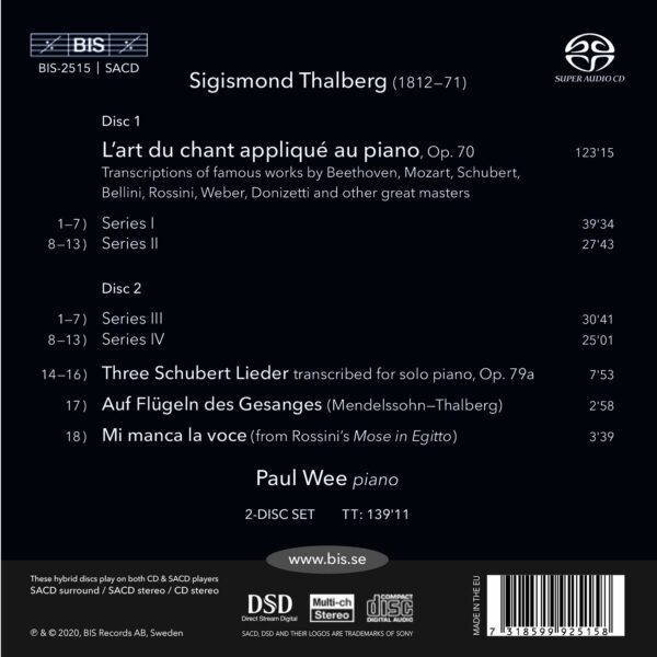 Sigismond Thalberg: L'Art Du Chant - Paul Wee
