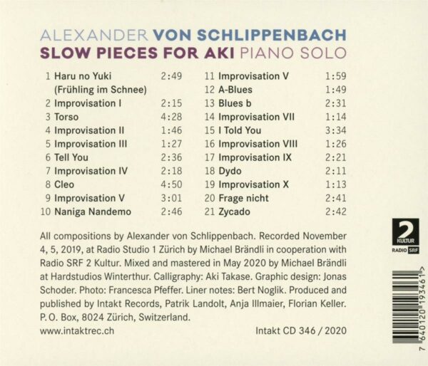 Slow Pieces For Aki - Alexander Von Schlippenbach