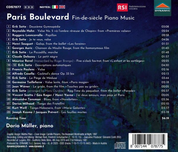 Paris Boulevard: Fin-de-siècle Piano Music - Dario Müller